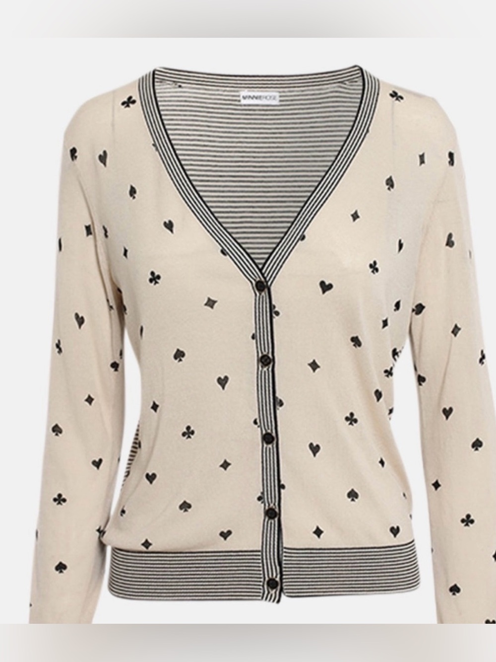 Minnie Rose Cardigan with card motif